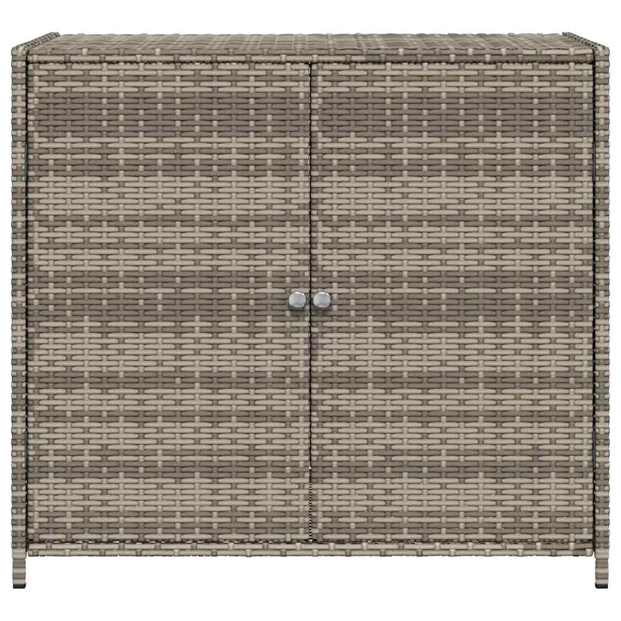 Armoire de rangement de jardin gris 83x45x76 cm résine tressée - 7