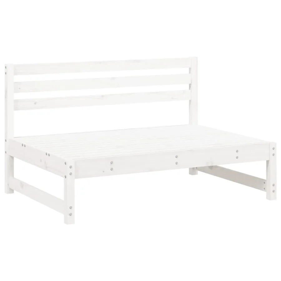 Salon de jardin 6 pcs Blanc Bois de pin massif - 3