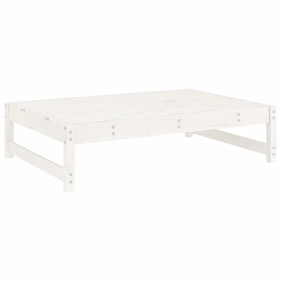 Salon de jardin 6 pcs Blanc Bois de pin massif - 4