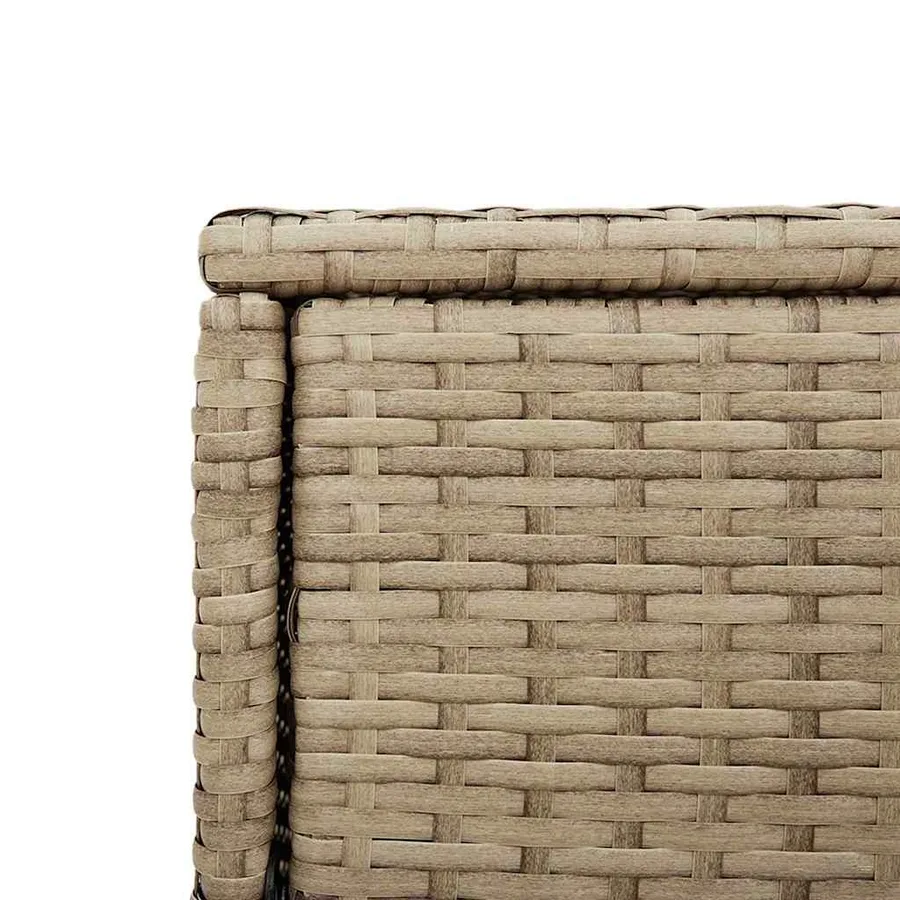 Armoire de rangement jardin beige 105x55x113 cm résine tressée - 12