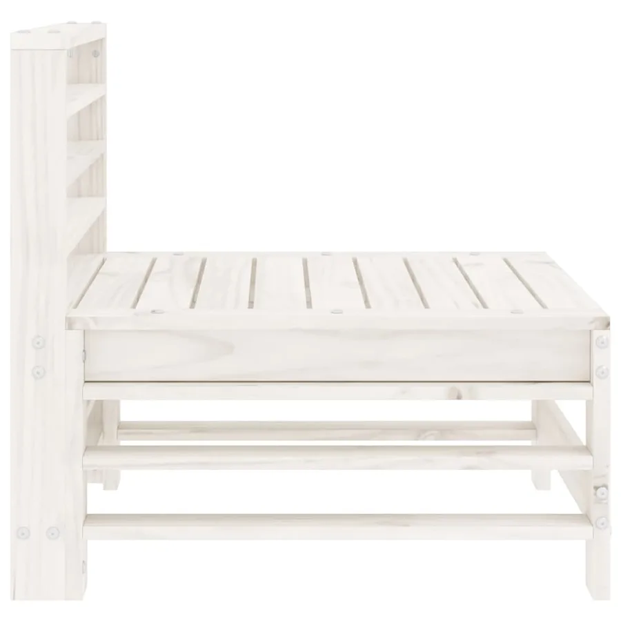 Canapé central de jardin blanc bois de pin massif - 5