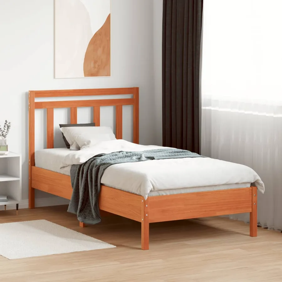 Tête de lit cire marron 100 cm bois massif de pin - 3