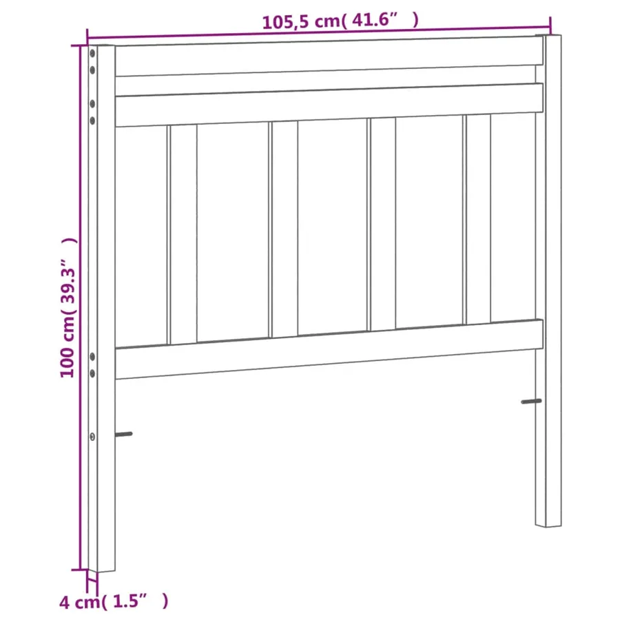 Tête de lit cire marron 100 cm bois massif de pin - 9