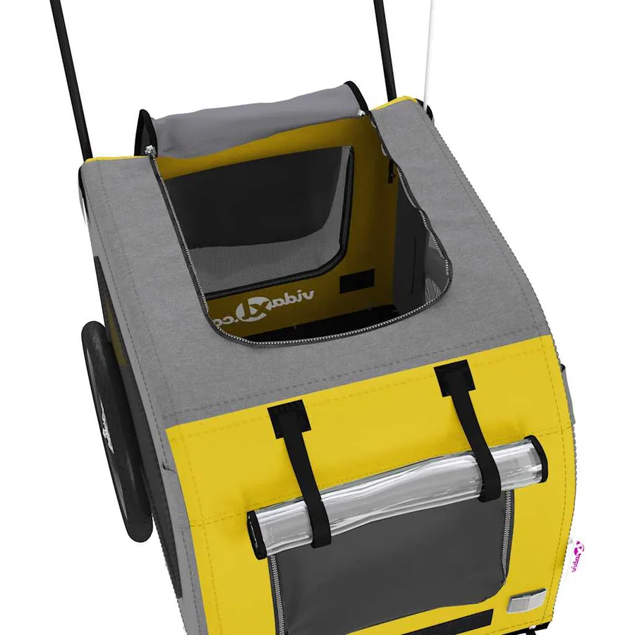 Remorque de vélo pour animaux de compagnie jaune et gris - 10