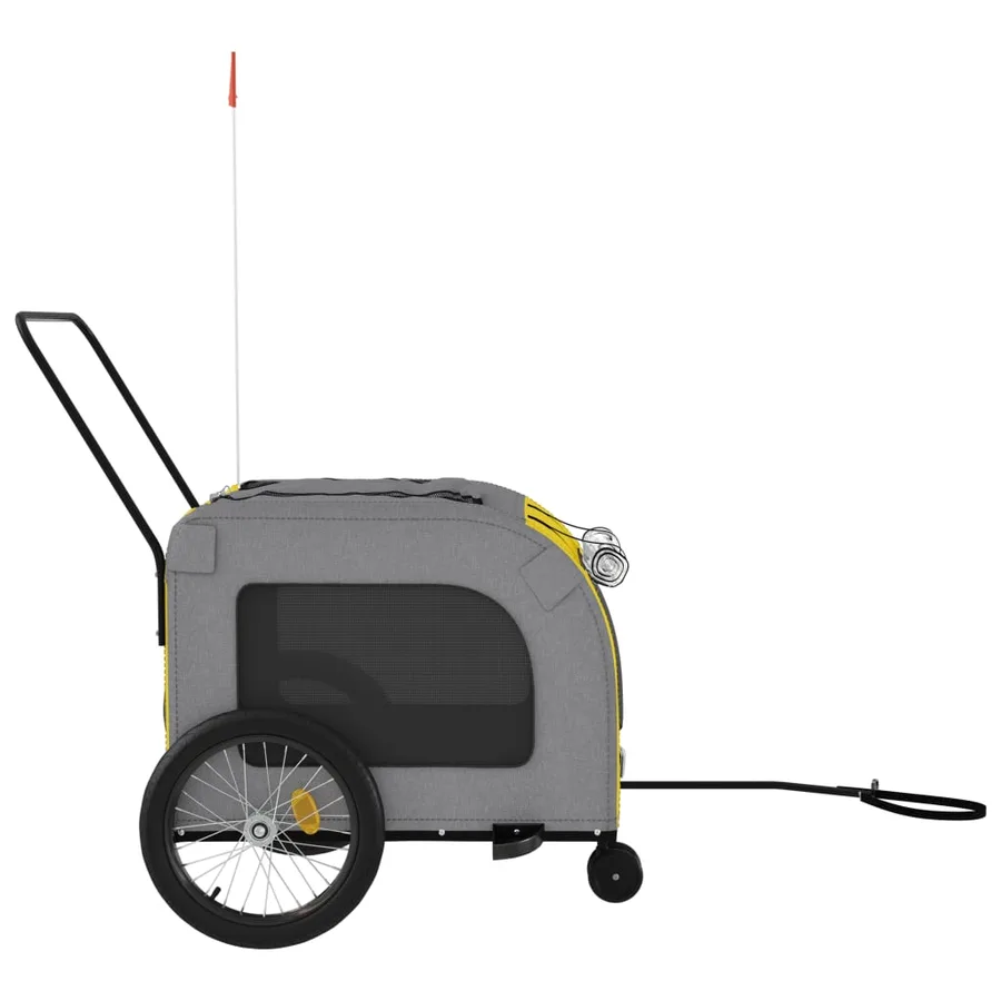 Remorque de vélo pour animaux de compagnie jaune et gris - 6