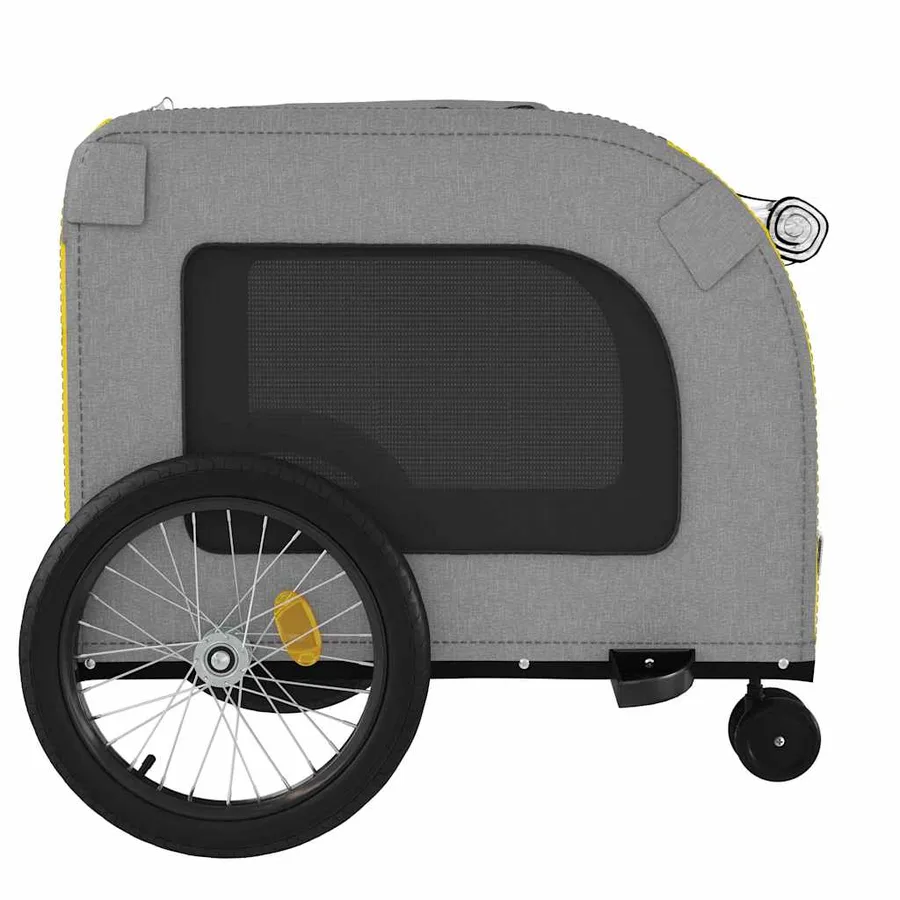 Remorque de vélo pour animaux de compagnie jaune et gris - 7