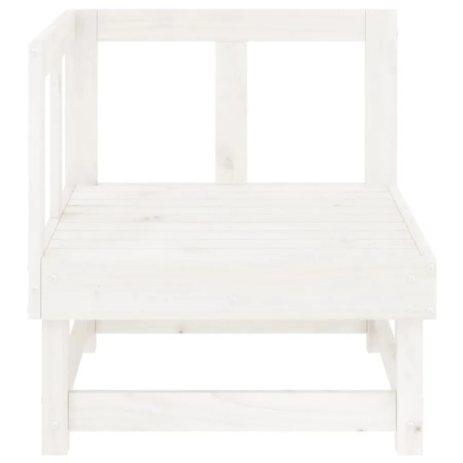 Canapés d'angle de jardin 2 pcs blanc bois de pin massif - 4