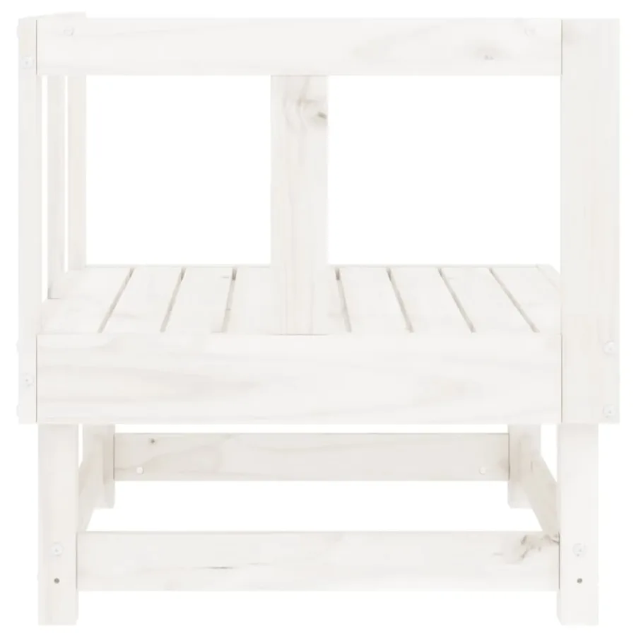 Canapés d'angle de jardin 2 pcs blanc bois de pin massif - 6
