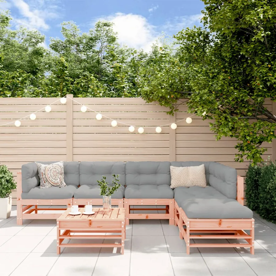 Salon de jardin 7 pcs bois massif douglas