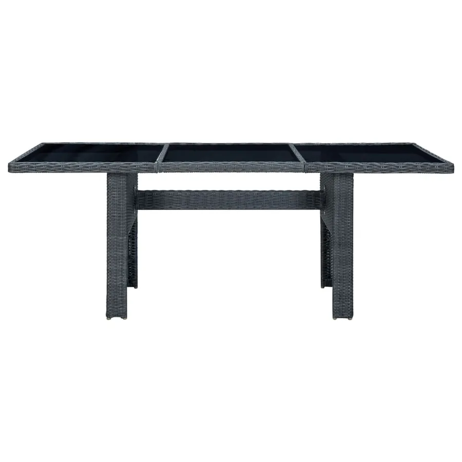 Ensemble à manger d'extérieur 7pcs et coussins rotin gris foncé - 13