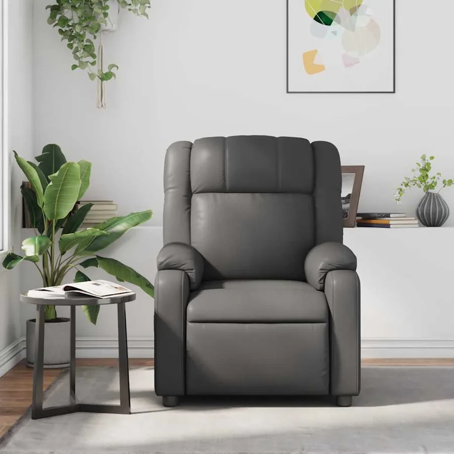 Fauteuil de massage inclinable Gris Similicuir - 3