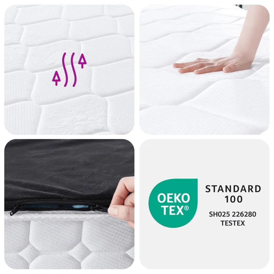 Matelas à ressorts ensachés dureté moyenne 70x200 cm - 8