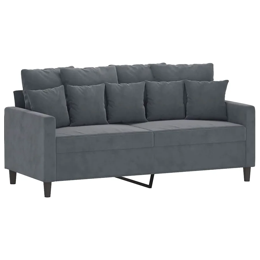 Canapé à 2 places Gris foncé 140 cm Velours - 2