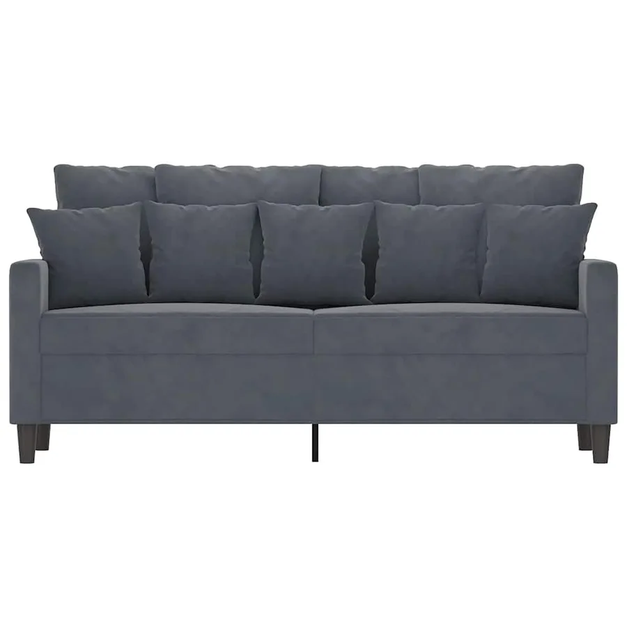 Canapé à 2 places Gris foncé 140 cm Velours - 3