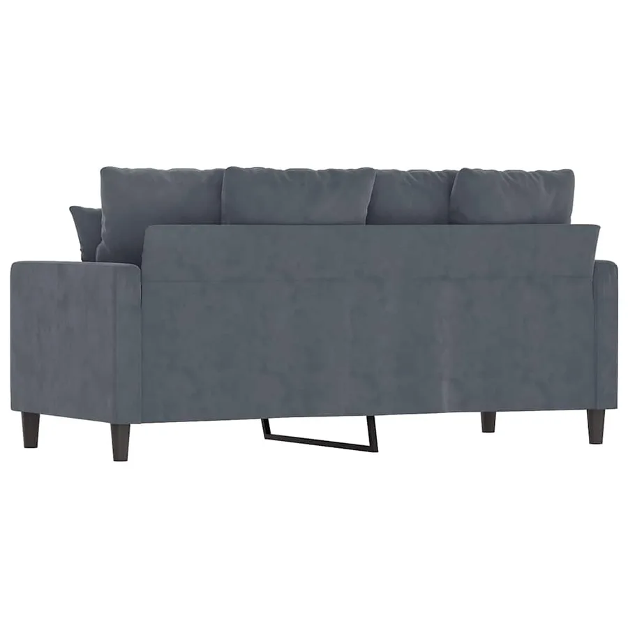 Canapé à 2 places Gris foncé 140 cm Velours - 5