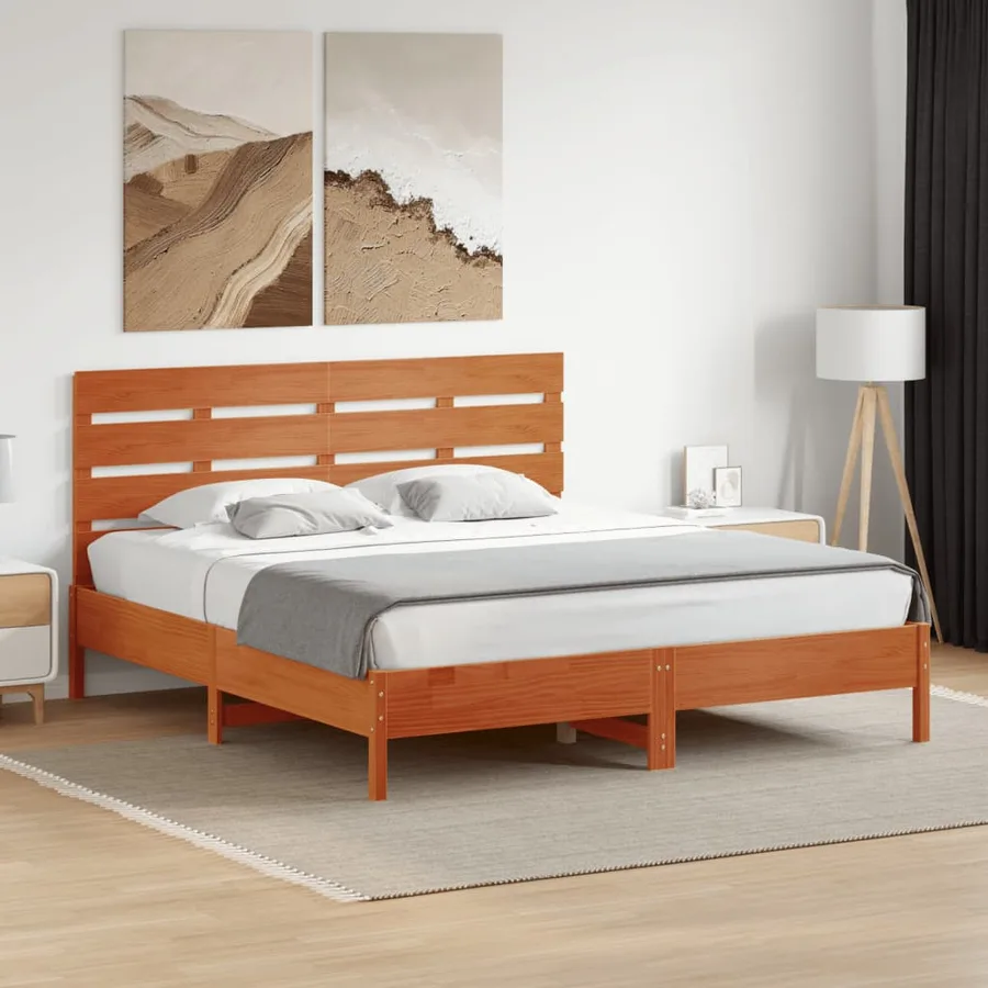 Tête de lit cire marron 180 cm bois massif de pin - 3