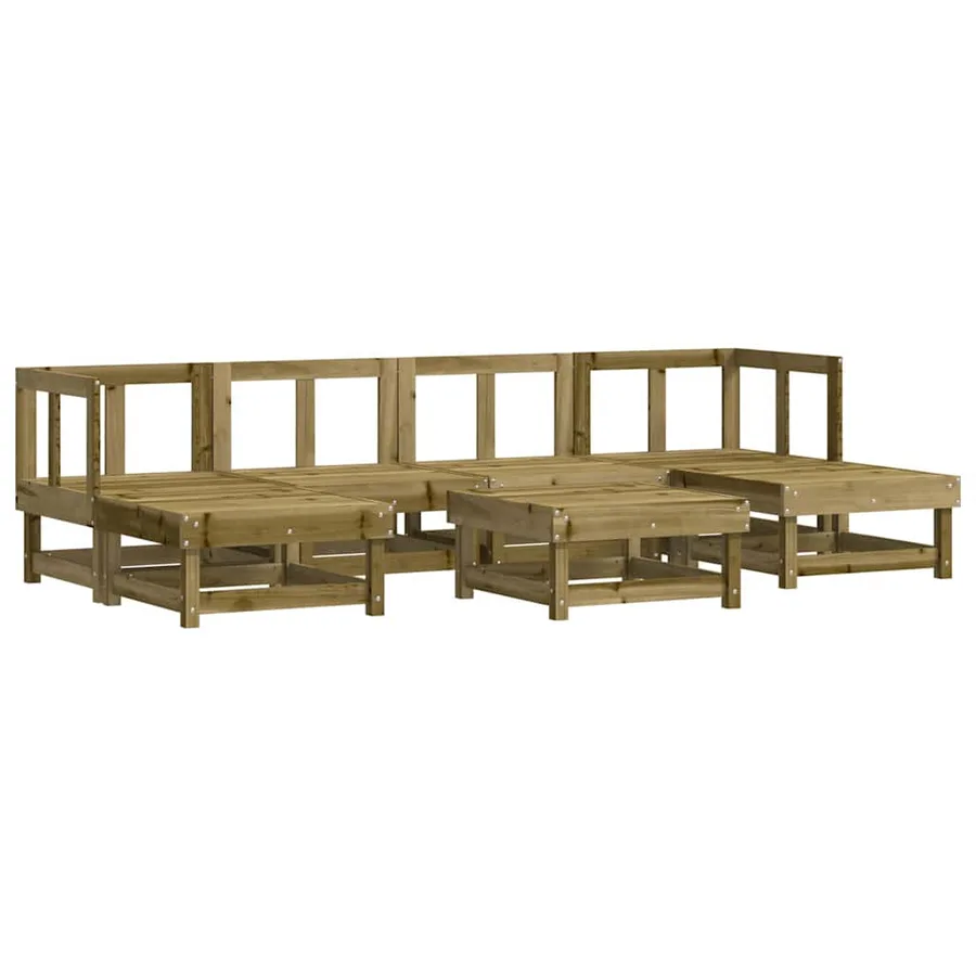 Salon de jardin 7 pcs bois de pin imprégné - 2