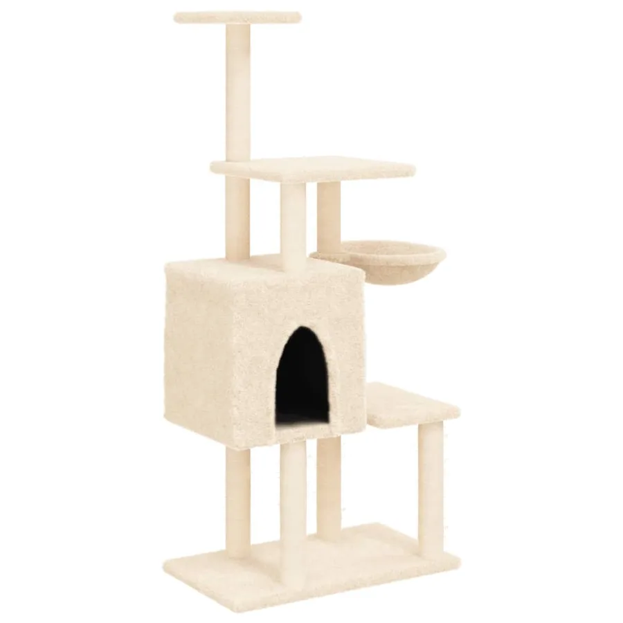 Arbre à chat avec griffoirs en sisal Crème 131 cm - 2