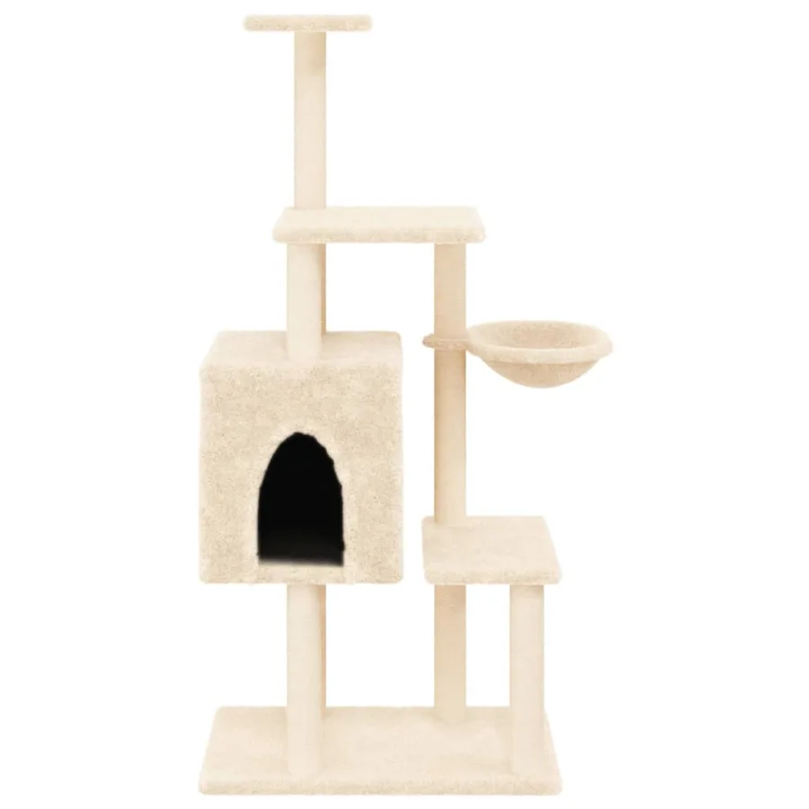 Arbre à chat avec griffoirs en sisal Crème 131 cm - 4