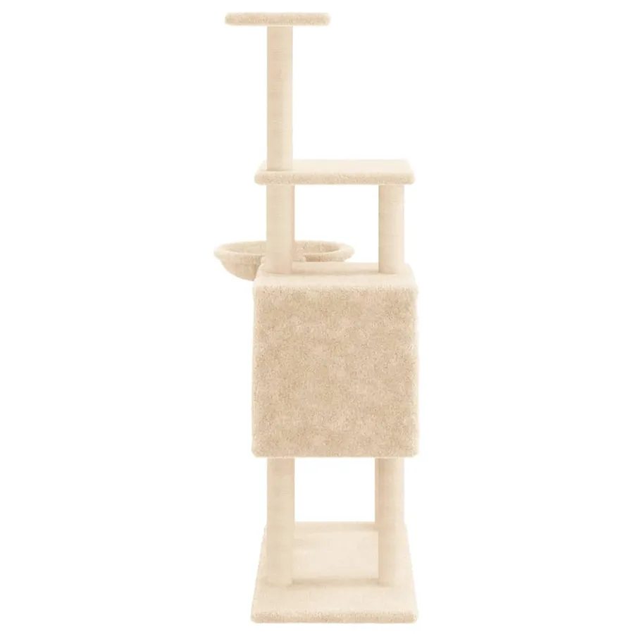 Arbre à chat avec griffoirs en sisal Crème 131 cm - 5