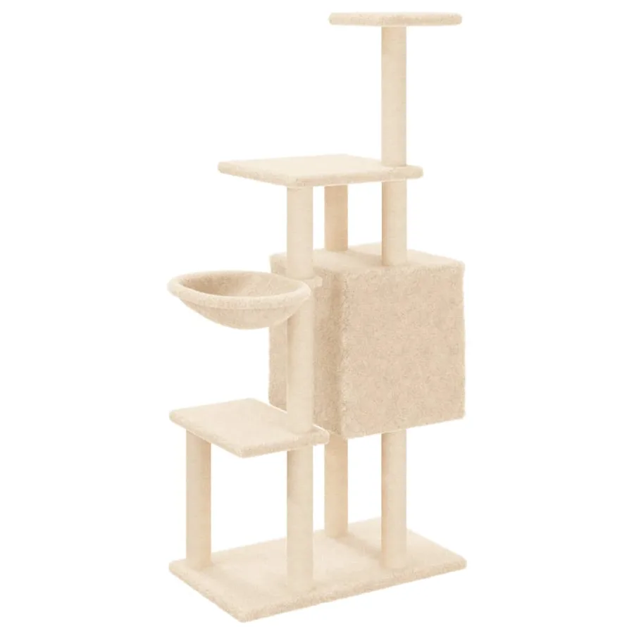 Arbre à chat avec griffoirs en sisal Crème 131 cm - 6