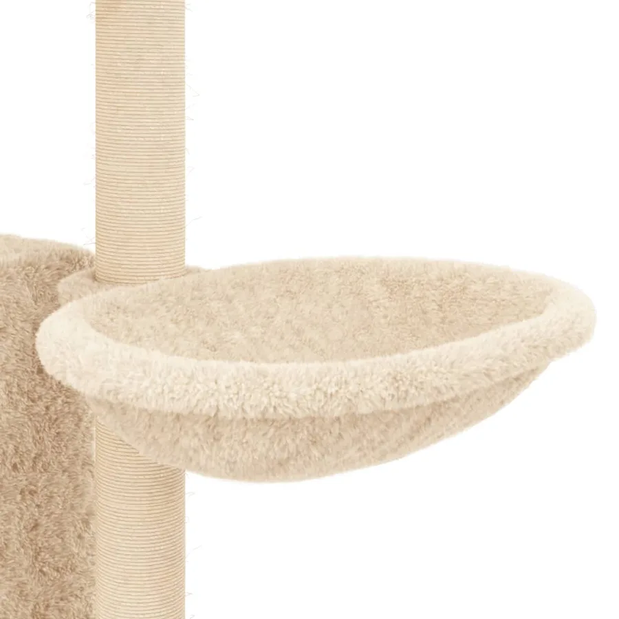 Arbre à chat avec griffoirs en sisal Crème 131 cm - 7