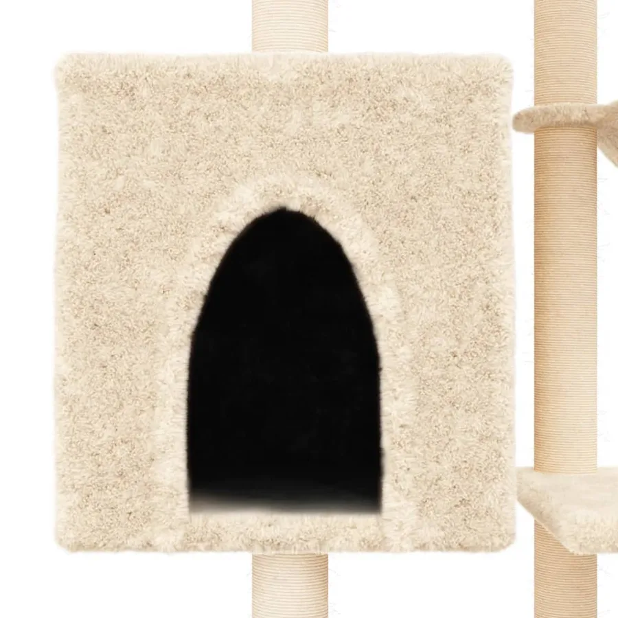 Arbre à chat avec griffoirs en sisal Crème 131 cm - 8
