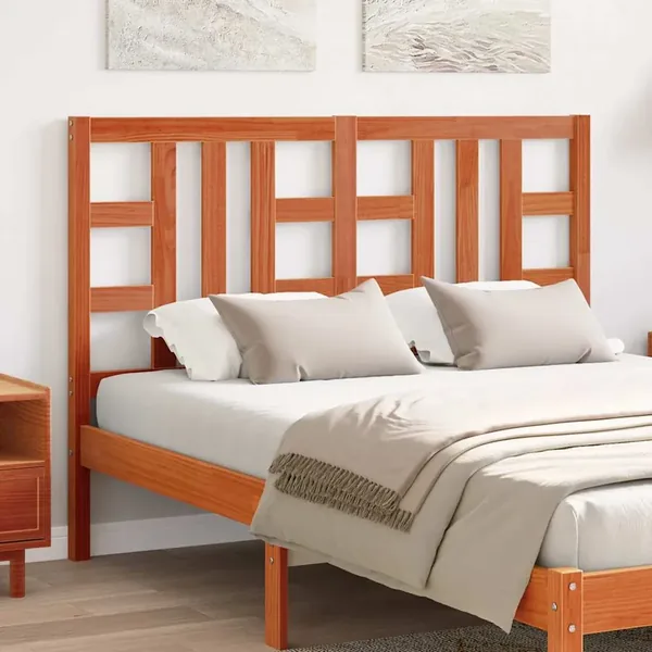 Tête de lit cire marron 135 cm bois massif de pin
