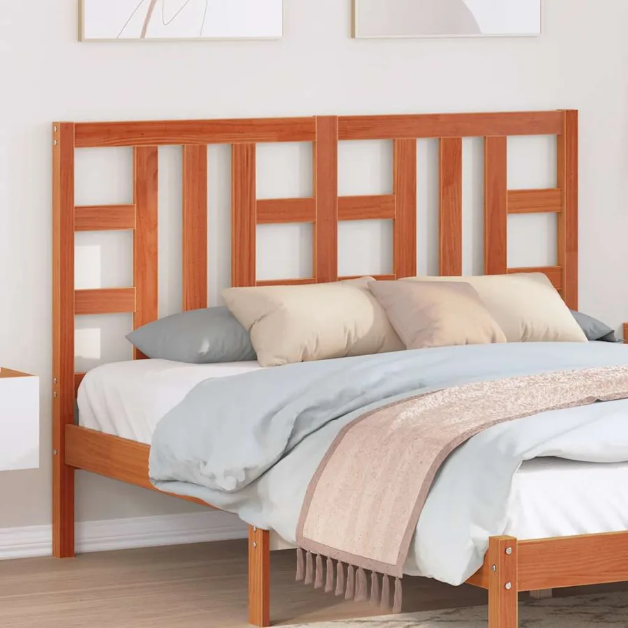 Tête de lit cire marron 135 cm bois massif de pin - 3