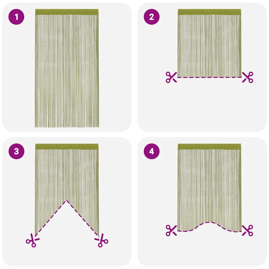 Rideau en fils 2 pcs 100 x 250 cm Vert - 6