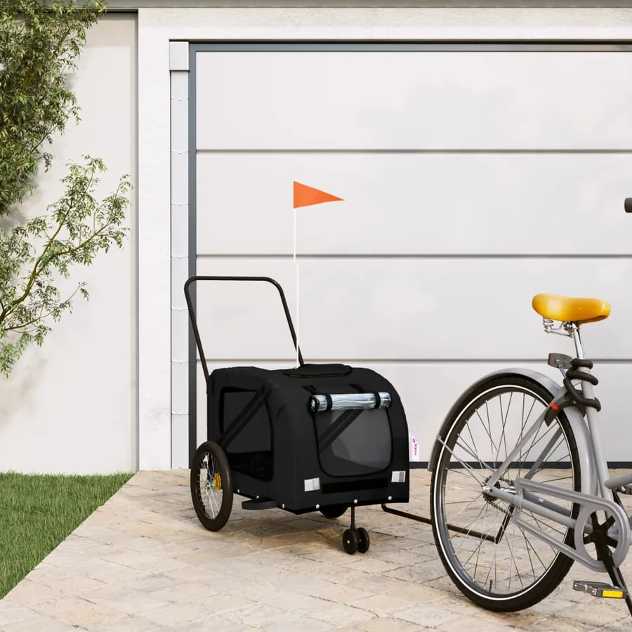 Remorque de vélo pour animaux de compagnie noir