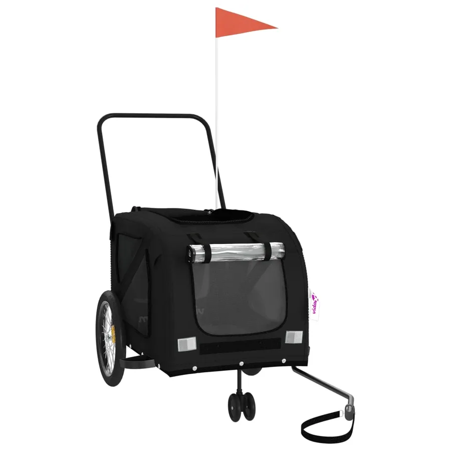 Remorque de vélo pour animaux de compagnie noir - 3