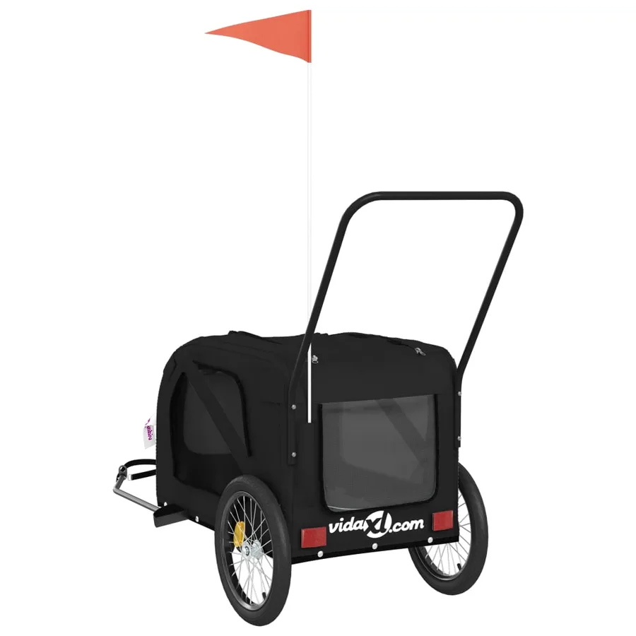 Remorque de vélo pour animaux de compagnie noir - 8