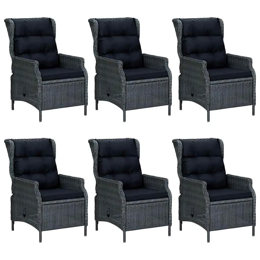 Ensemble à manger de jardin 7 pcs Gris foncé - 2