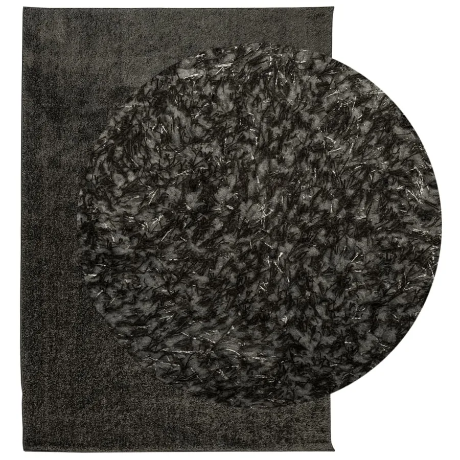 Tapis ISTAN à poils longs aspect brillant anthracite 140x200 cm - 3