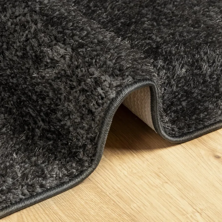 Tapis ISTAN à poils longs aspect brillant anthracite 140x200 cm - 6