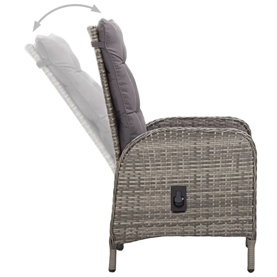 Ensemble à manger de jardin 7 pcs Gris - 10