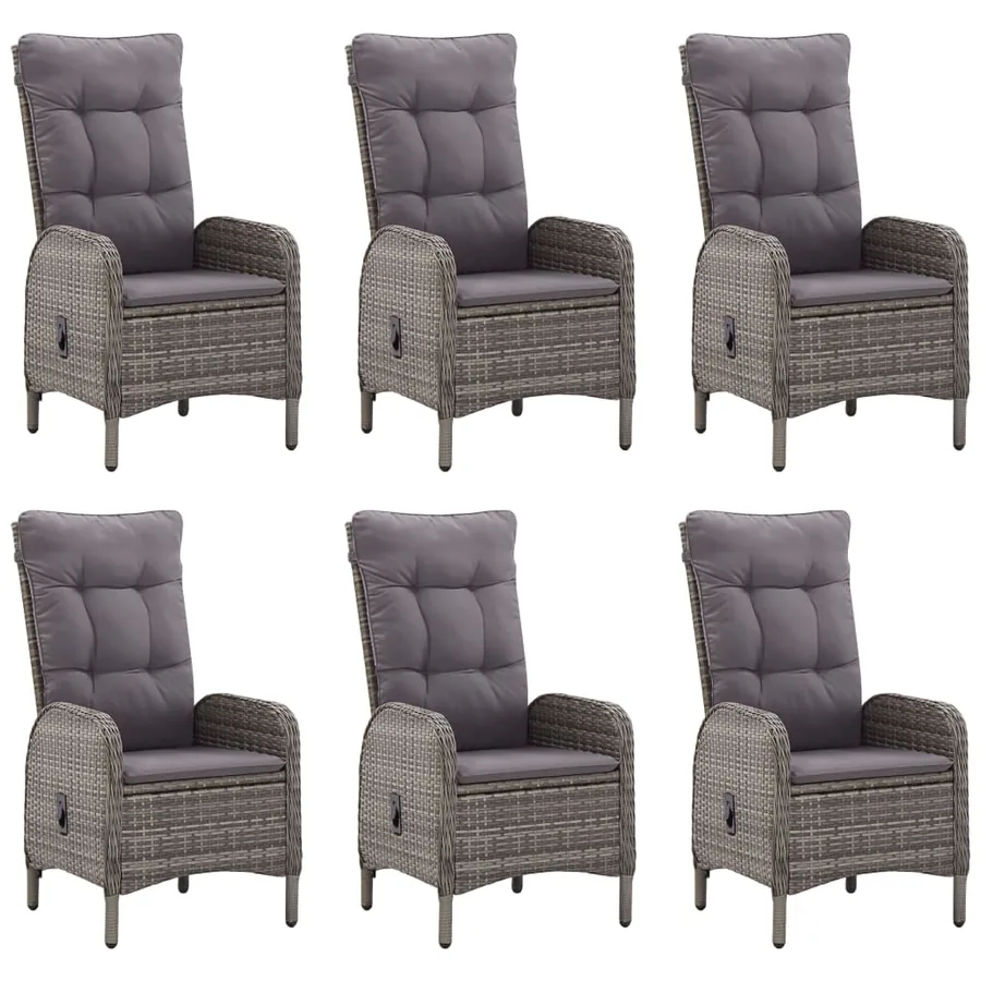 Ensemble à manger de jardin 7 pcs Gris - 7