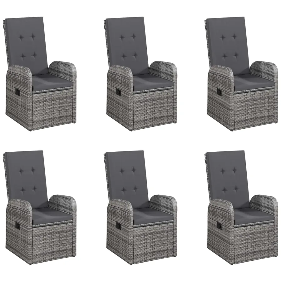 Ensemble à manger de jardin 7 pcs Gris - 6