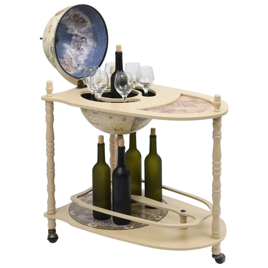 Support de vin autoportant globe Bois d'eucalyptus Vert - 2