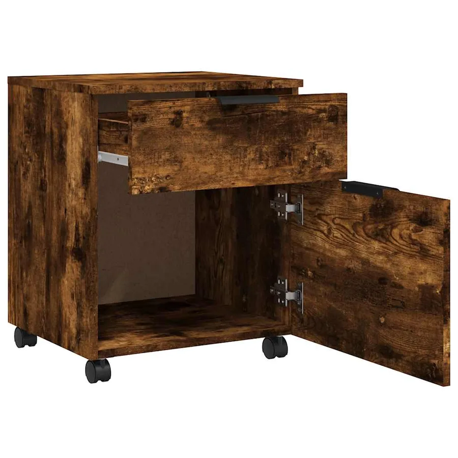 Classeur mobile avec roues Chêne fumé 45x38x54 cm Bois - 4