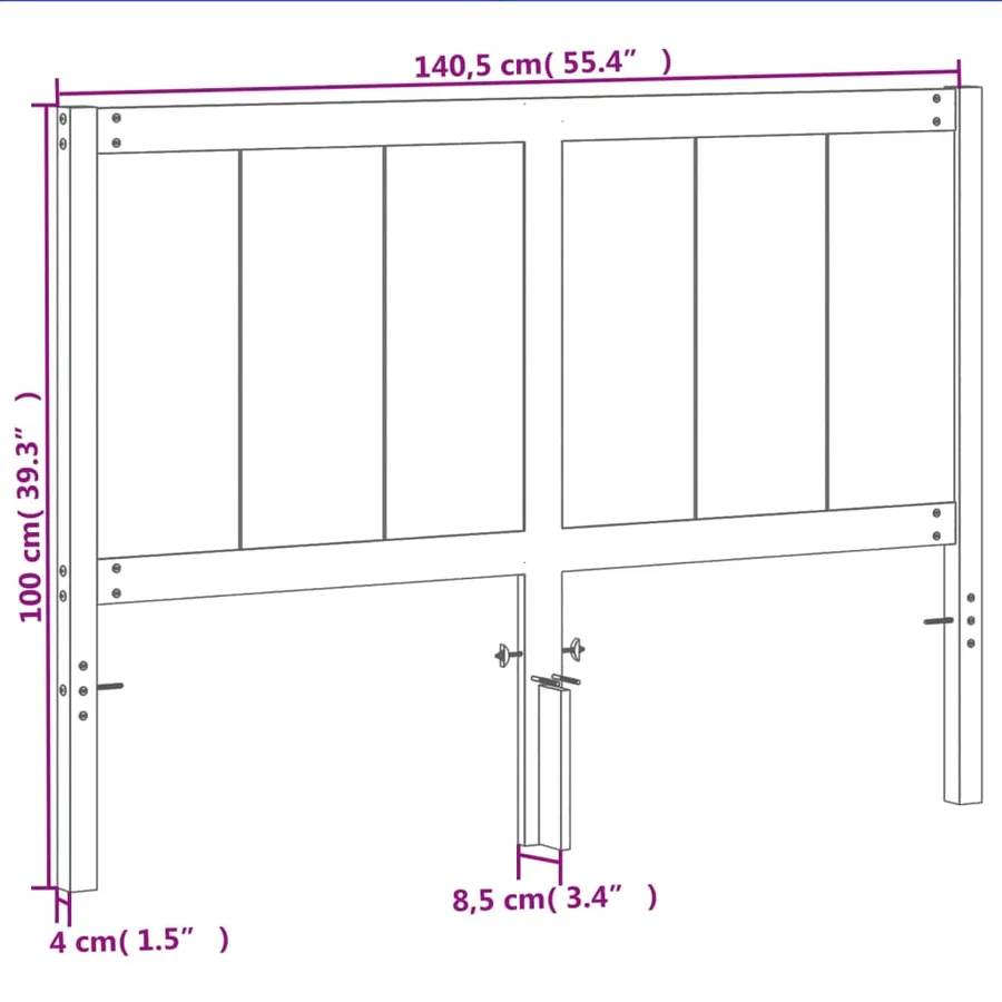 Tête de lit cire marron 135 cm bois massif de pin - 9