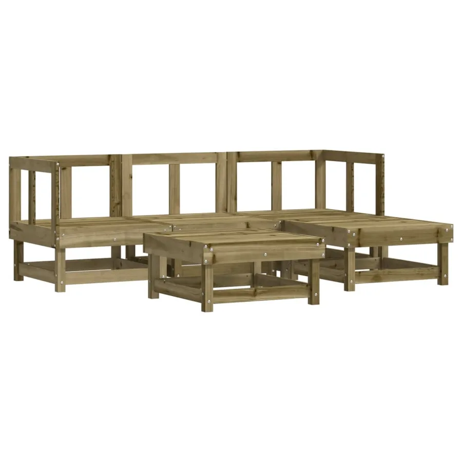 Salon de jardin 5 pcs bois de pin imprégné - 2
