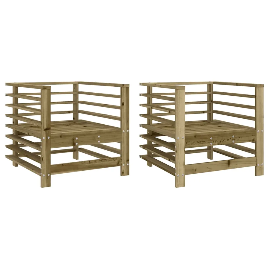 Chaises de jardin lot de 2 bois de pin imprégné - 2