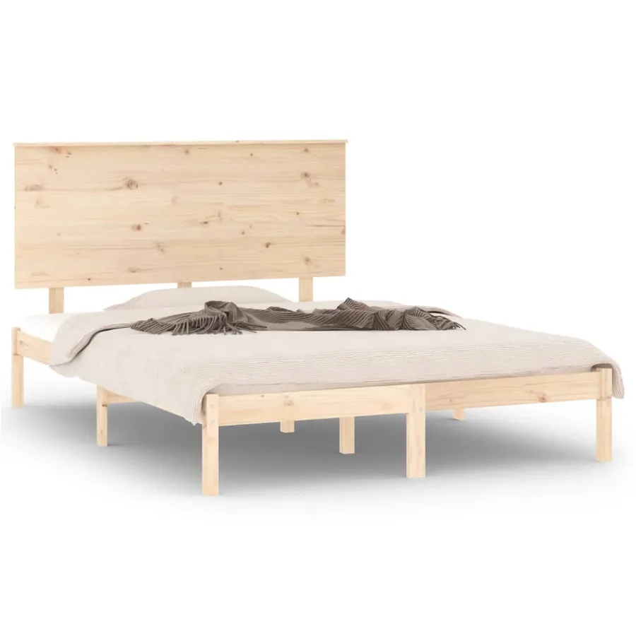 Cadre de lit sans matelas 140x190 cm bois de pin massif - 2