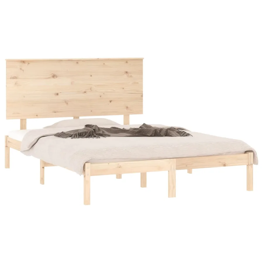 Cadre de lit sans matelas 140x190 cm bois de pin massif - 3