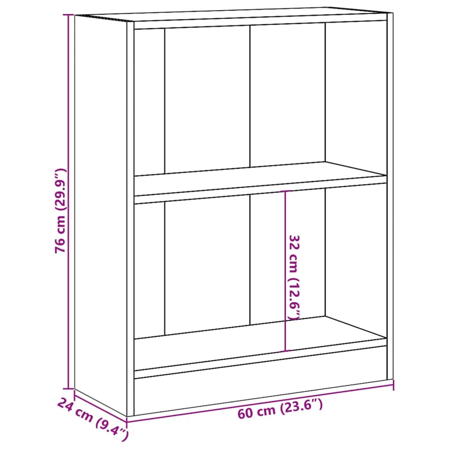Bibliothèque Blanc 60x24x76 cm Bois d'ingénierie - 10