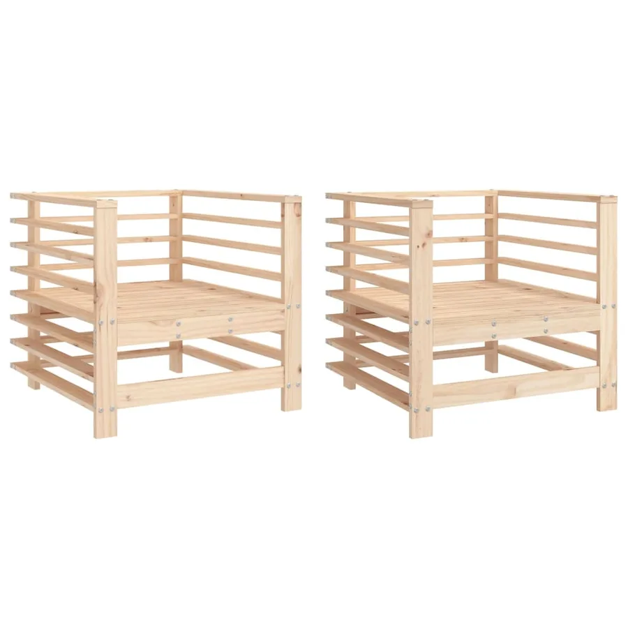 Chaises de jardin lot de 2 bois massif de pin - 2