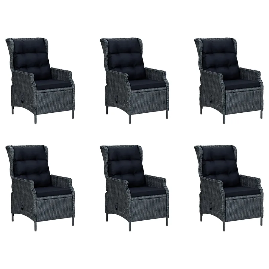 Ensemble à manger de jardin 7 pcs Gris foncé - 6