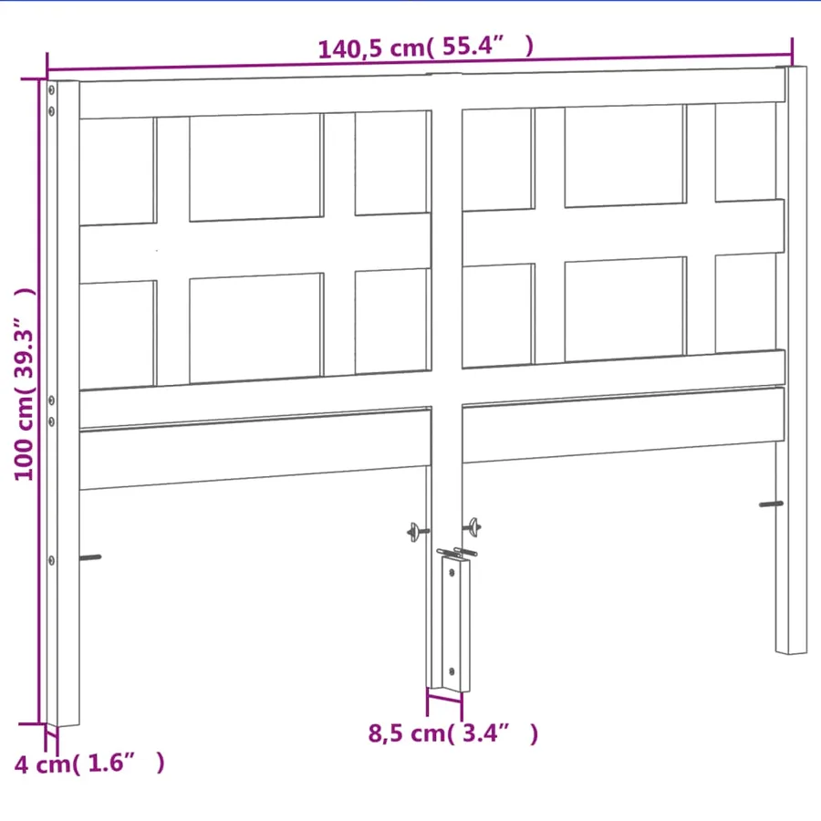 Tête de lit cire marron 135 cm bois massif de pin - 9